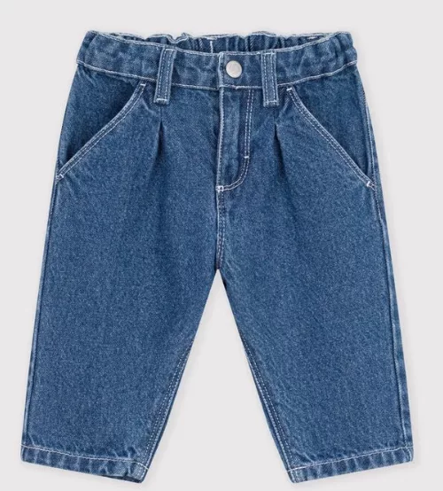 Pantalon bébé en denim uni