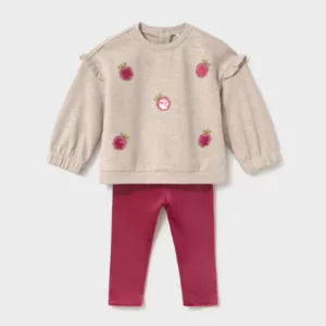 Ensemble sweat et legging en velours bébé