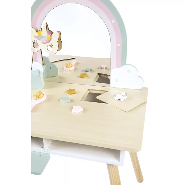 Coiffeuse en bois et accessoires Licorne – Image 2