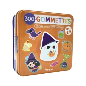 Boîte Métal - 300 Gommettes Halloween