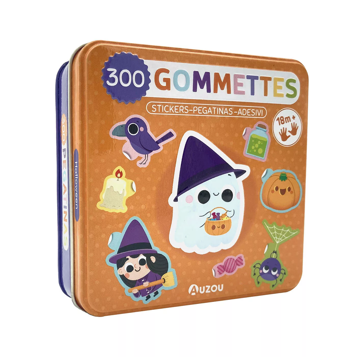 Boîte Métal - 300 Gommettes Halloween