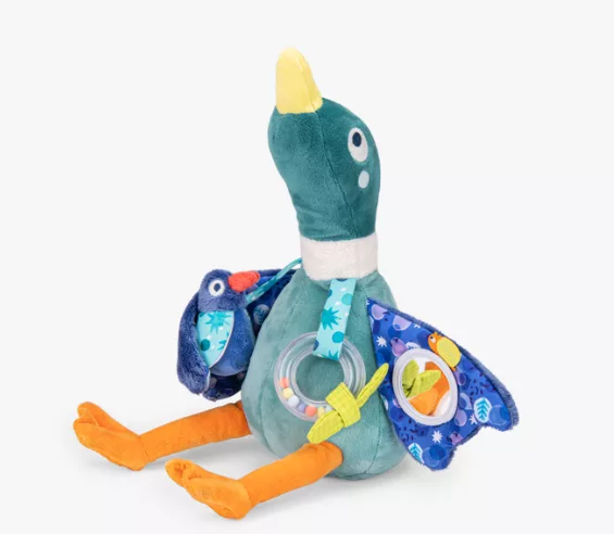 Peluche d'activités canard Léon - La Mare aux Grenouilles