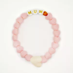 Bracelet femme - coeurs (coloris au choix) Maman en blanc / doré