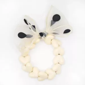 Bracelet femme - Only Beige & Maxi noeud Beige à Pois