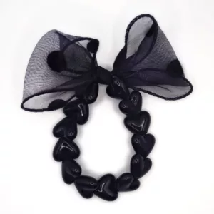 Bracelet femme - Only maxi coeur noir et noeud vichy noir