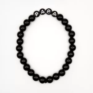 Bracelet homme - Full black PARRAIN en noir / blanc
