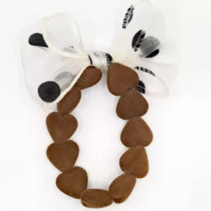 Bracelet Femme - Only Velours Marron & Maxi noeud Beige à Pois
