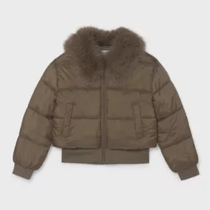 Manteau cropped en fourrure
